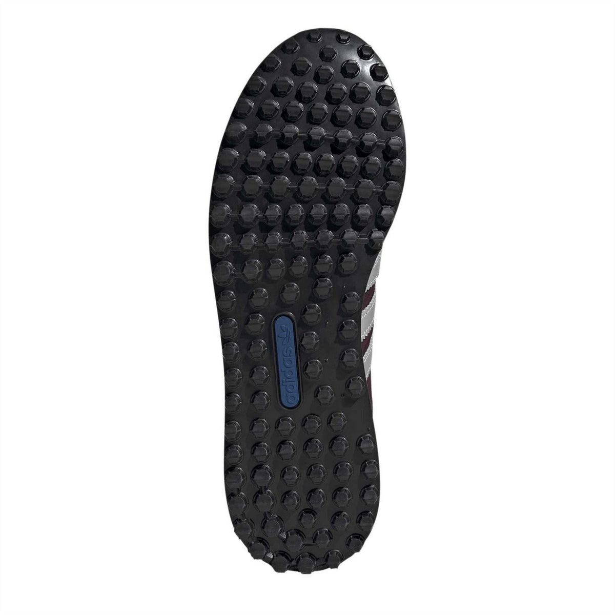 adidas Originals LA Trainer OG outsole with dark traction nubs and blue logo patch
