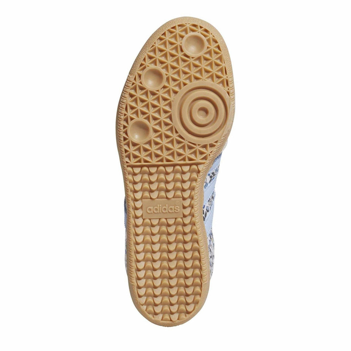 Juniors' Samba outsole, textured gum tread with adidas logo and circular traction pattern
