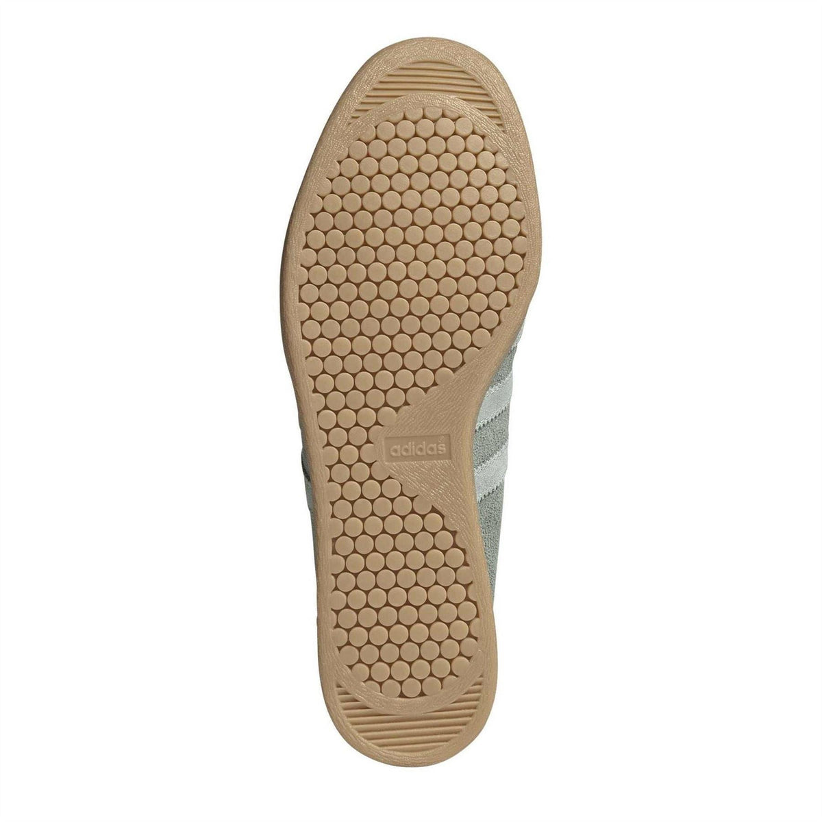 adidas Originals sneaker outsole view, tan rubber with circular tread pattern