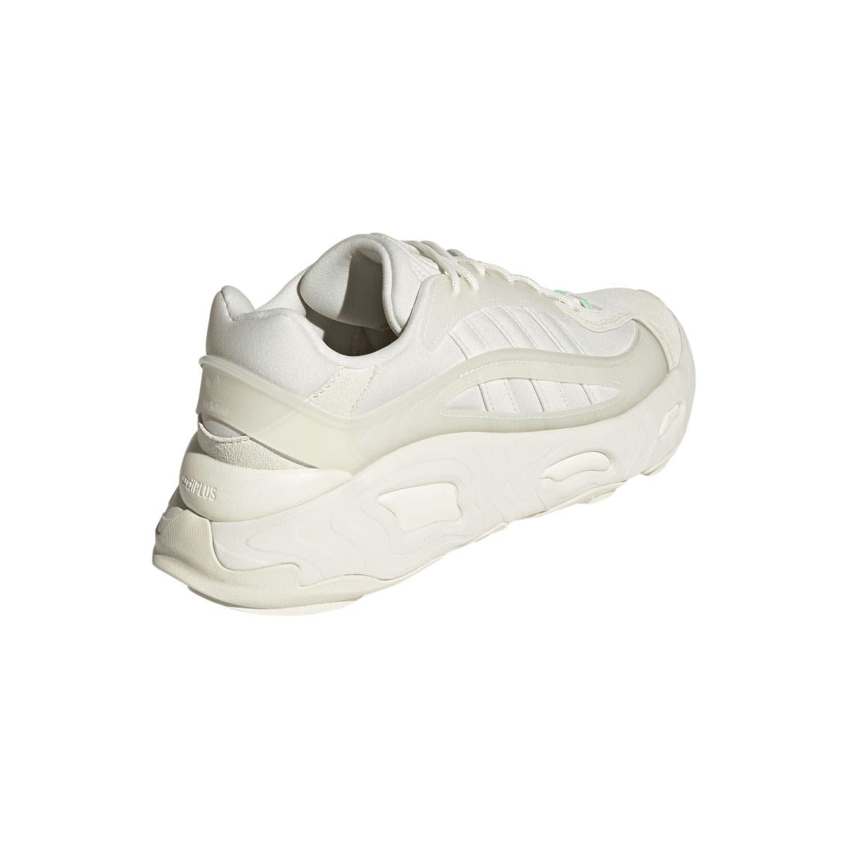 Off-white adidas Oznova trainers back/heel view with cushioned collar and sculpted midsole