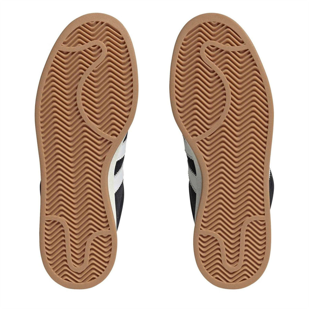 Gum rubber outsoles with tread pattern for black adidas Originals sneakers