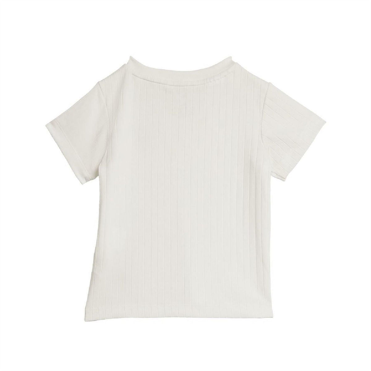 Infants' white ribbed T-shirt with adidas logo