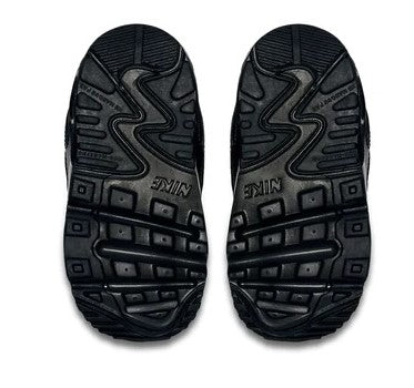 Toddler Nike Air Max 90 LTR black outsoles, textured tread bottoms