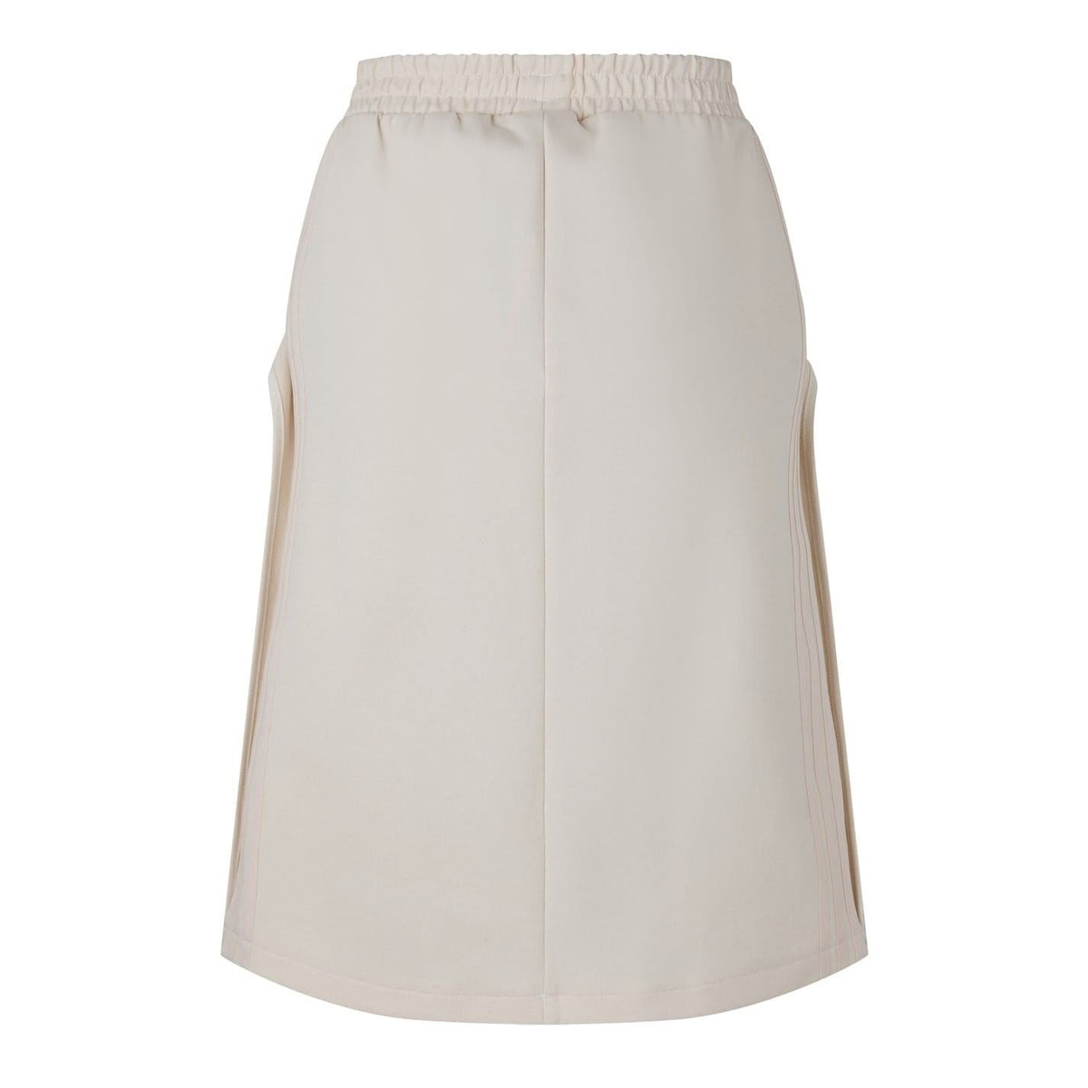 adidas Originals midi A-line skirt, light cream, elastic waistband with center back seam