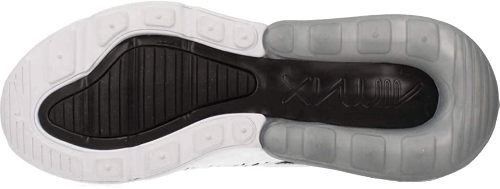 Women's Nike Air Max 270 sneakers outsole, white traction pods with black heel section