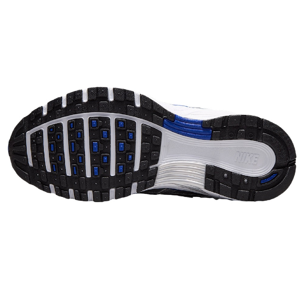 P-6000 women's running shoes outsole, black tread with blue grip details