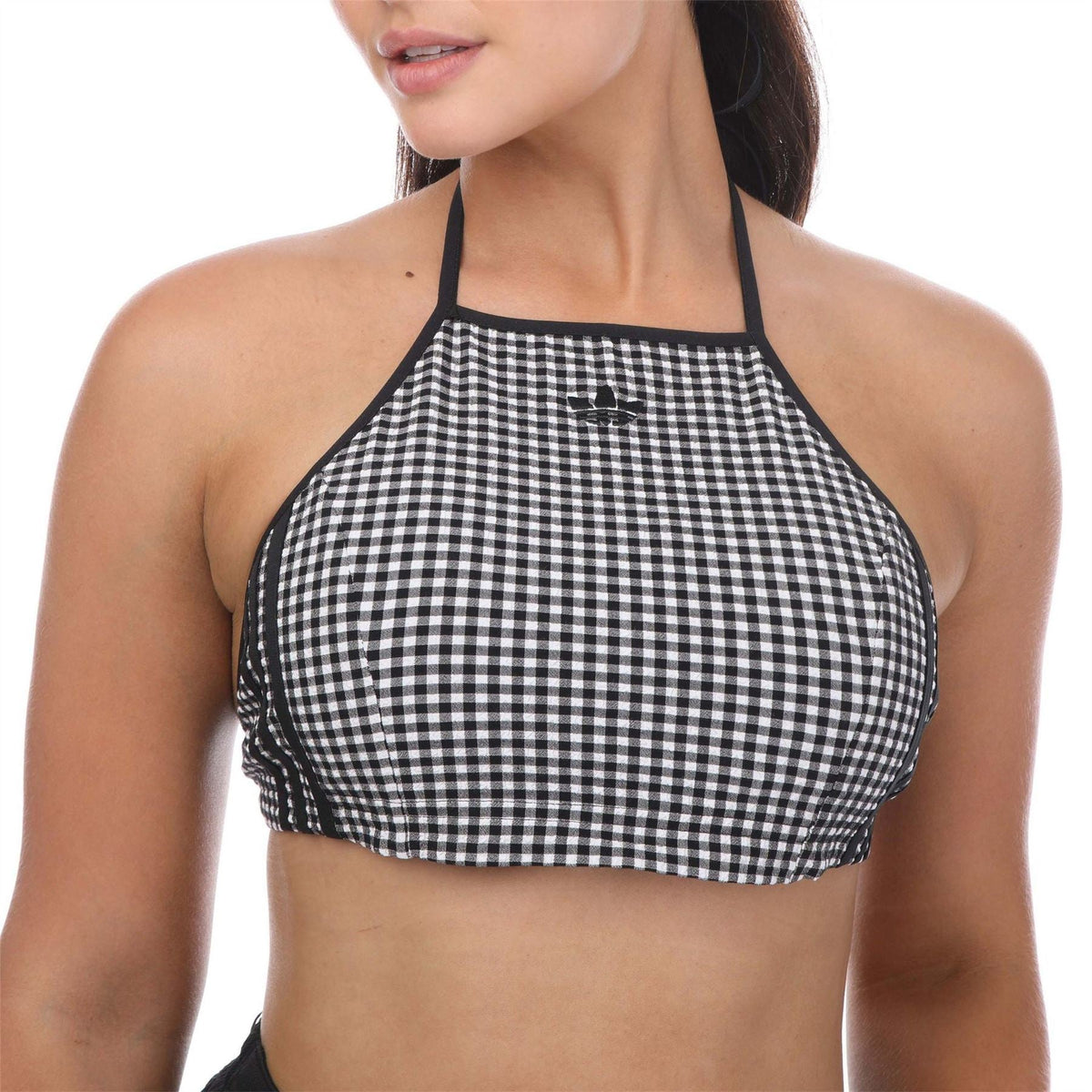 adidas Originals Gingham Top featuring a classic checkered pattern and casual fit, perfect for stylish everyday wear