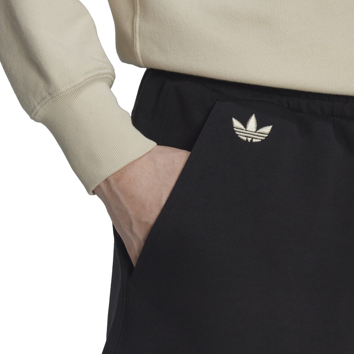 Black adidas Originals shorts with trefoil logo and elastic waistband