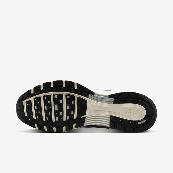 Nike P-6000 outsole view with black tread and cream midsole