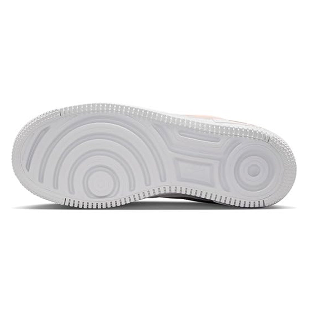 Women's low-top sneakers outsole, white rubber tread with circular traction pattern