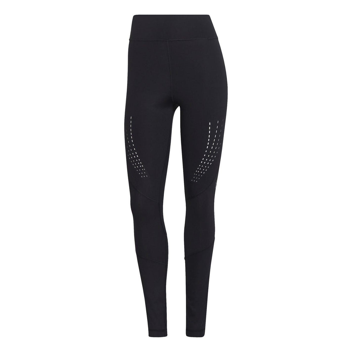 Black training leggings with dotted side panels at the calves