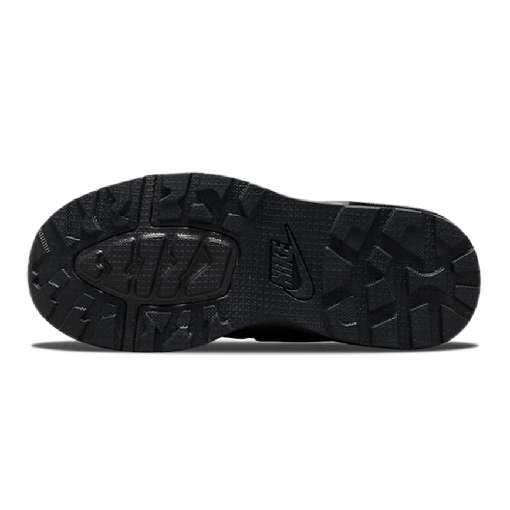 Kids sneaker outsole tread, dark rubber with traction pattern