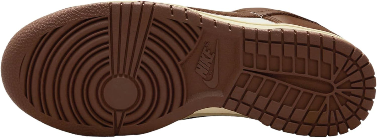 Women’s Nike Dunk Low rubber outsole with textured tread and Nike branding on heel.
