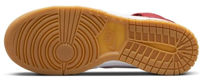 Nike Dunk High gum rubber outsole with detailed tread pattern