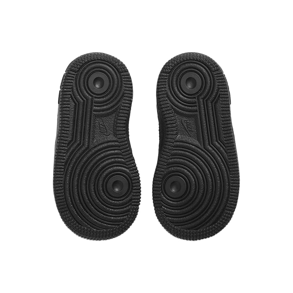 Nike Force 1 LE toddler black shoe outsoles with textured circular tread pattern