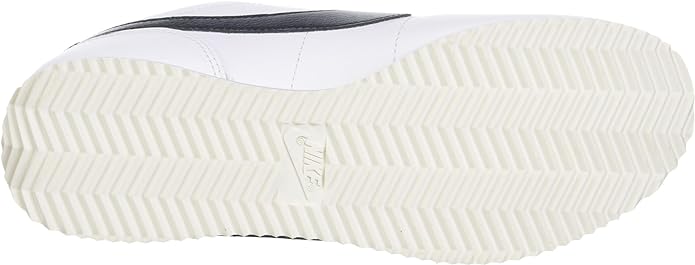 Women's Nike Cortez outsole: white rubber tread with black heel panel