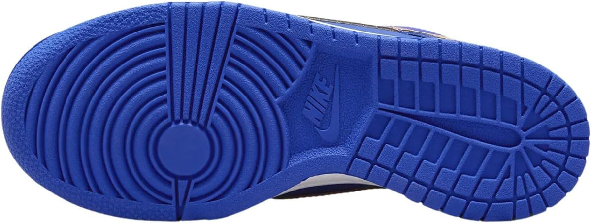 Big kids' Nike Dunk Low SE sneakers outsole, blue rubber tread with NIKE mark