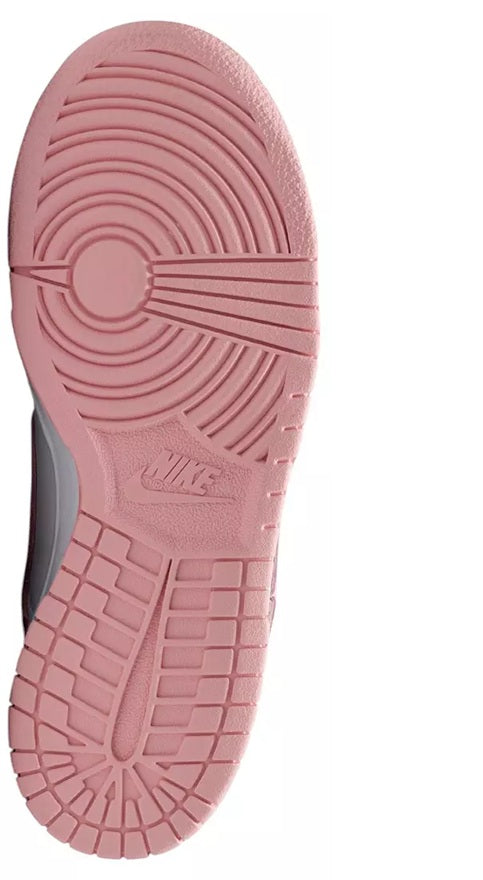Nike Dunk Low outsole with pink tread pattern and circular logo
