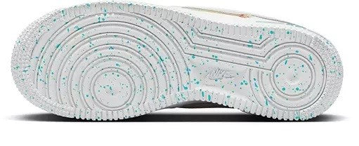 Kids' Nike Air Force 1 outsole, light tread with blue and red speckle details