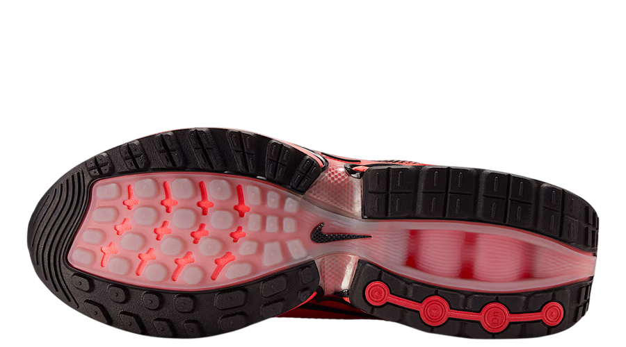 Men's Nike Air Max DN SE sneakers, treaded rubber outsole with red patterned midsole