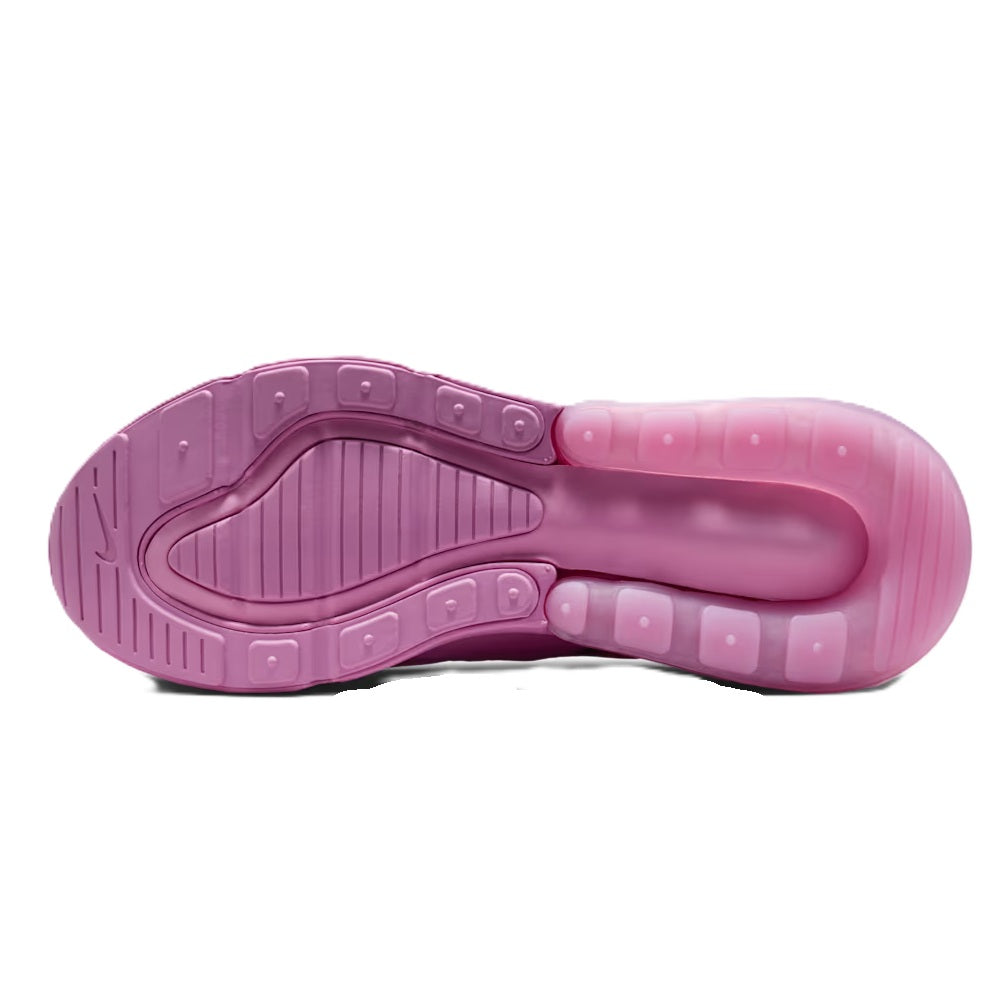 Women's Nike Air Max 270 LT magenta outsole, treaded rubber sole underside