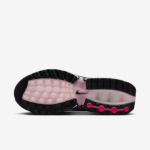 Women's Air Max DN PRM sneakers, rubber outsole with pink tread accents and Nike swoosh