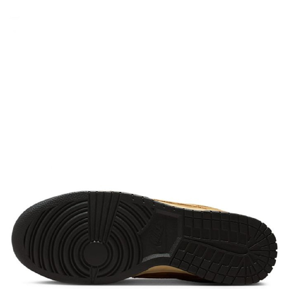Nike Dunk Low outsole, black rubber tread with tan midsole edge detail.