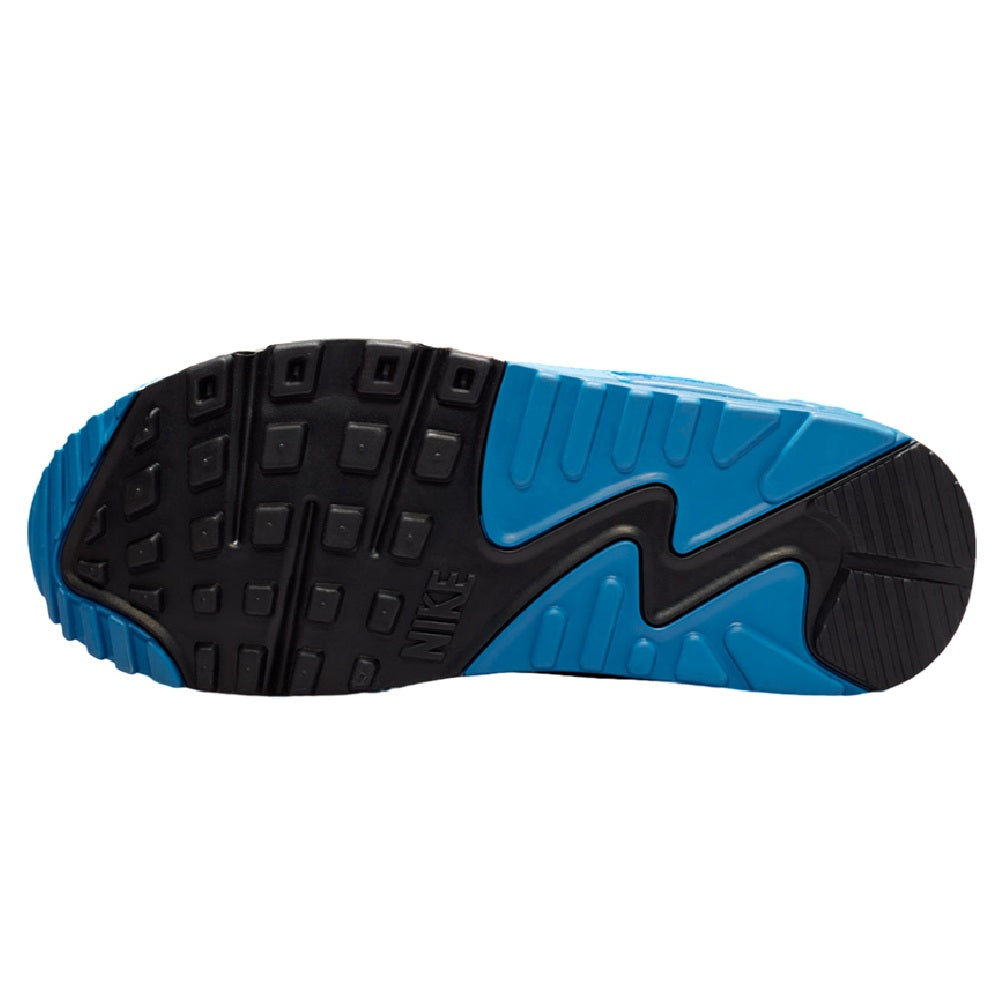 Air Max 90 outsole with black rubber tread and blue traction pods