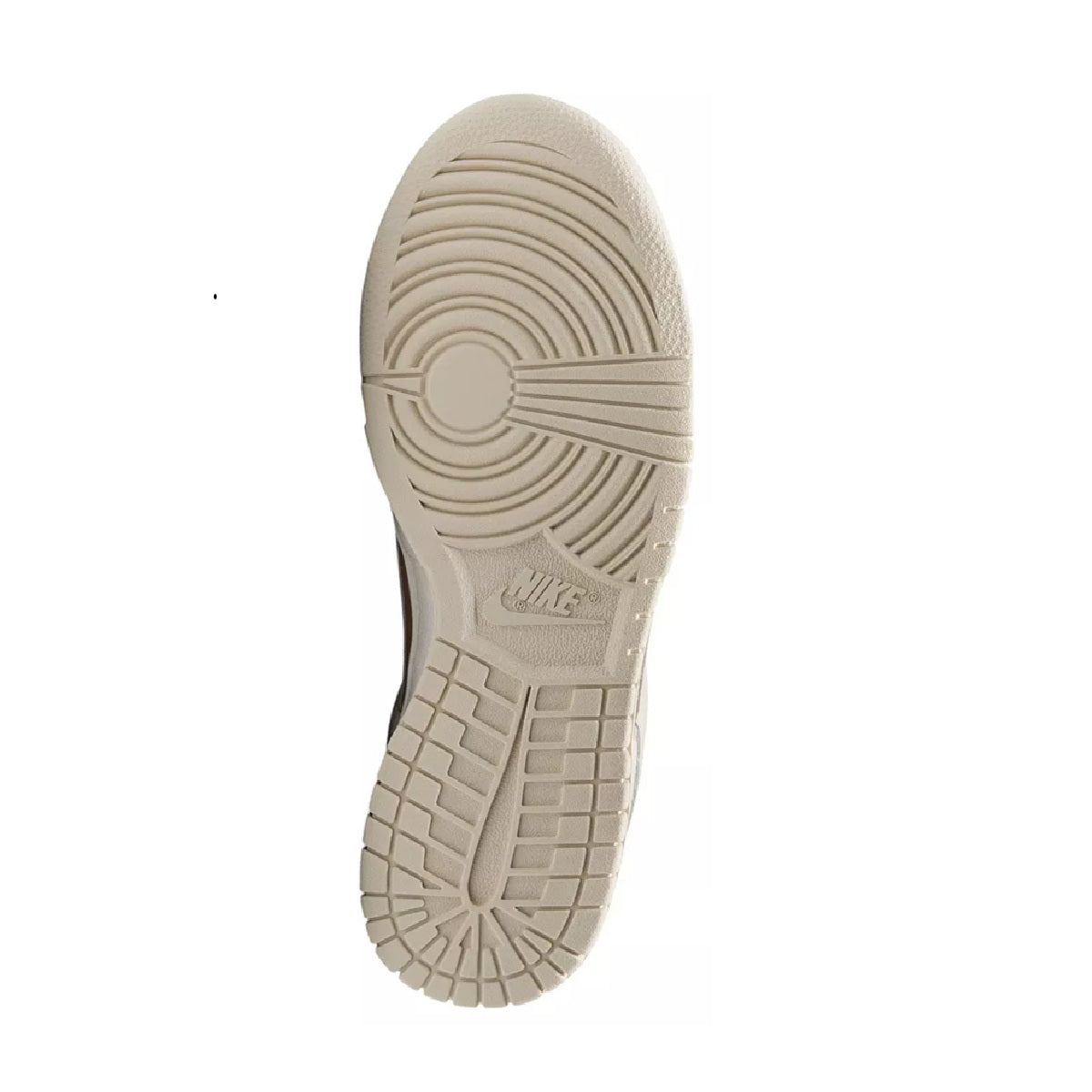 Nike Dunk Low outsole, textured rubber tread in light beige