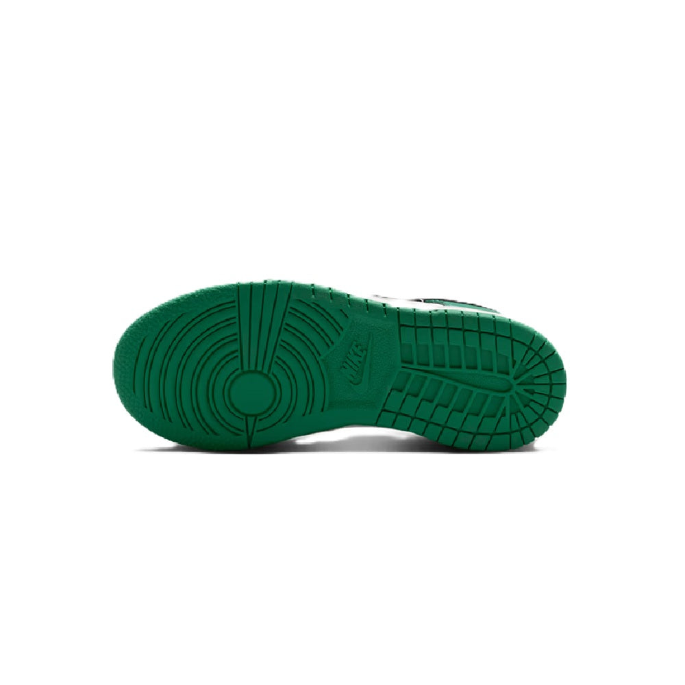 Kids' Nike Dunk Low green rubber outsole with textured traction tread