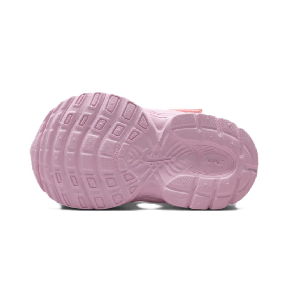 Toddler Nike pink sneaker outsole tread, textured rubber grip