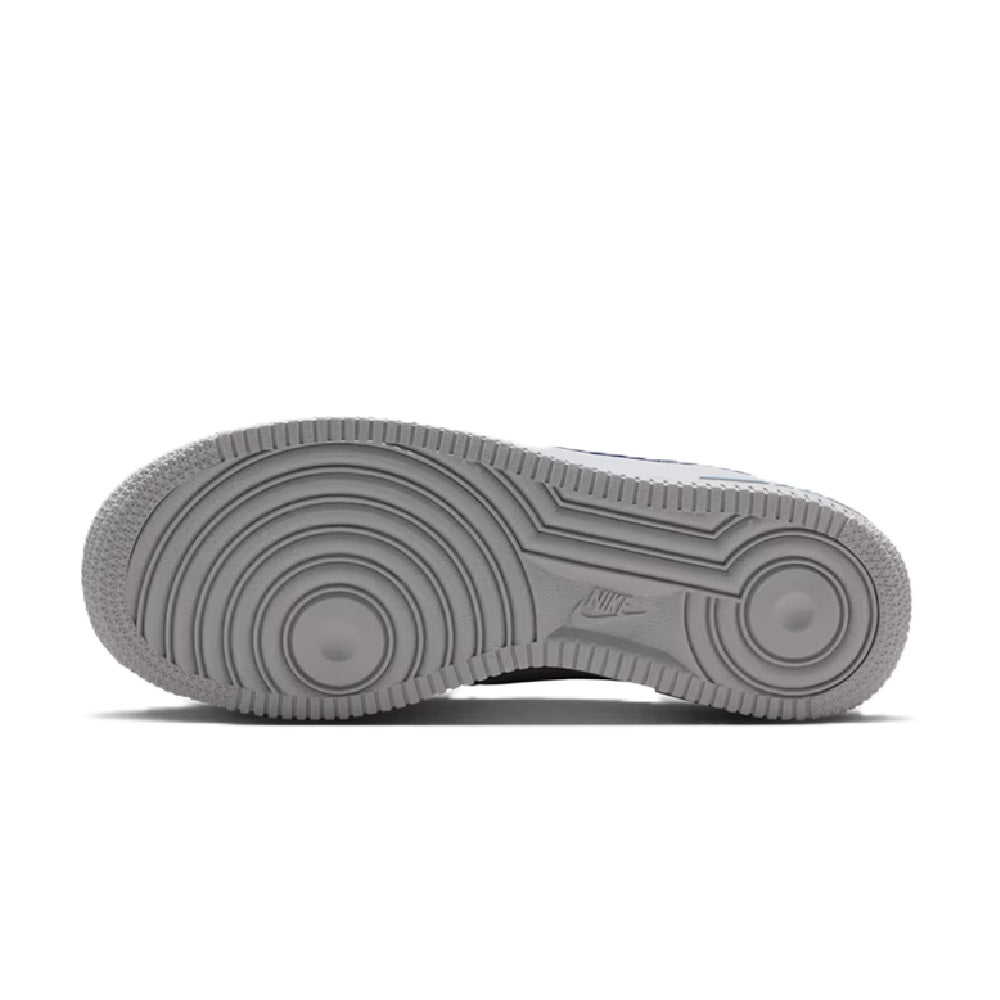 Kids' Nike Air Force 1 Low outsole, grey rubber tread bottom view