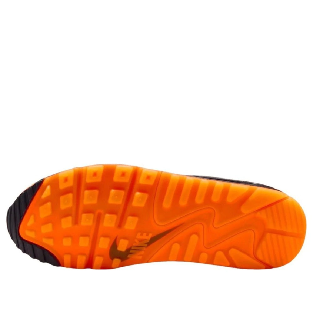 Nike Air Max 90 outsole, black and bright orange rubber tread