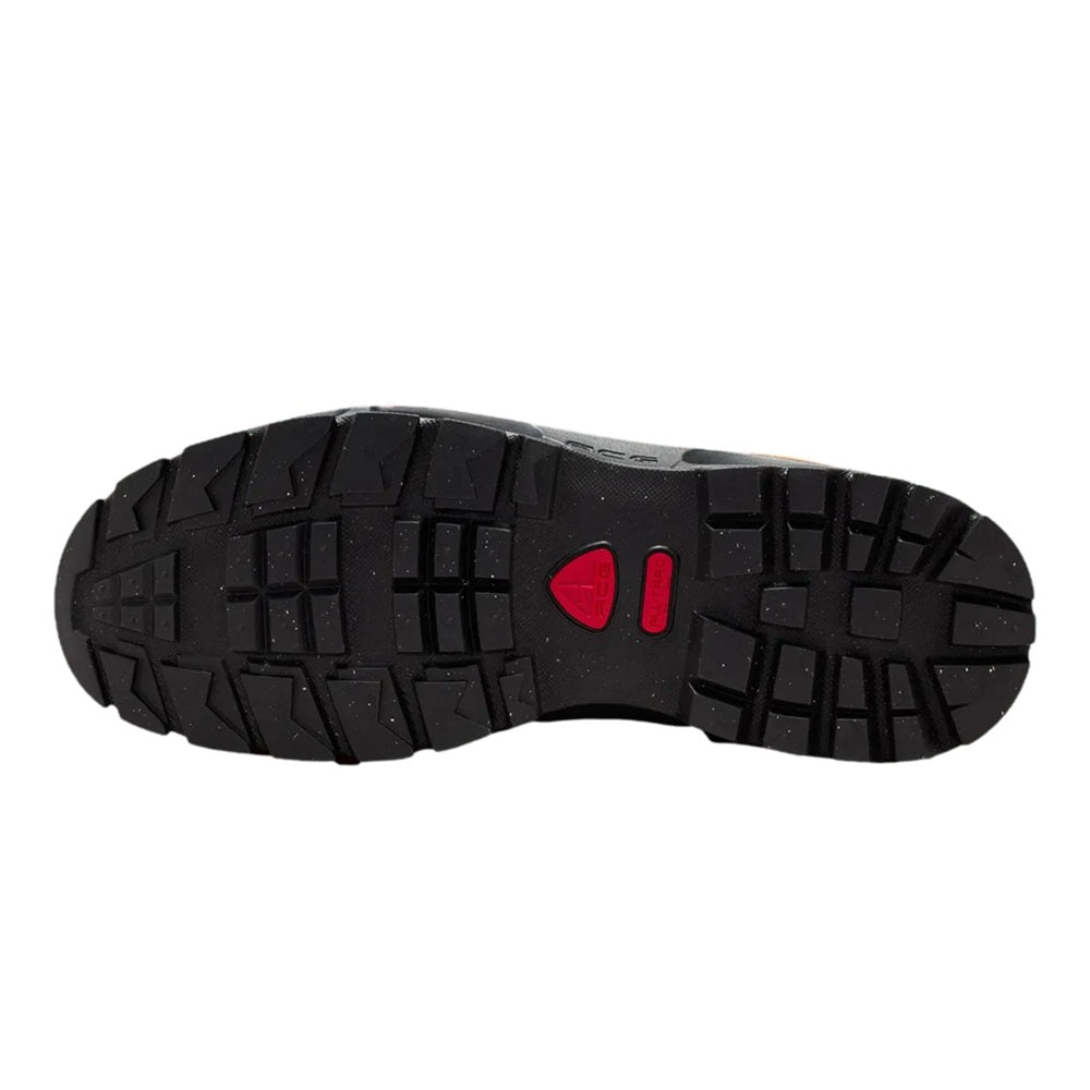 Men's Nike sneakers outsole with black tread and small red accent logo