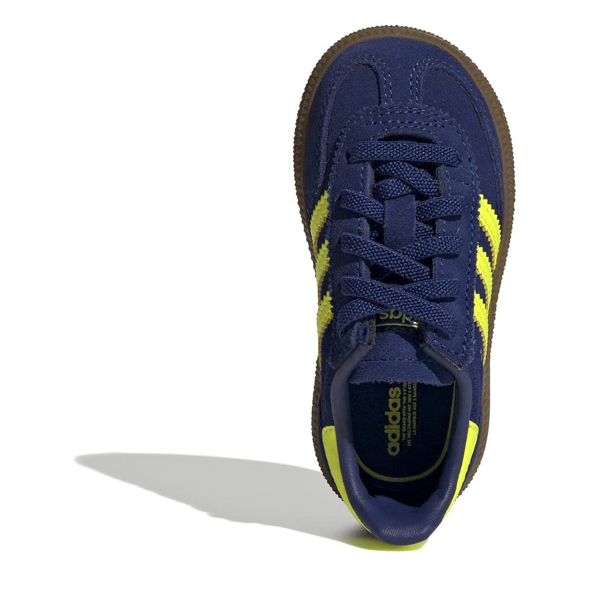 adidas Originals Hb Spezial low-top lace-up sneakers in navy with neon yellow near toe