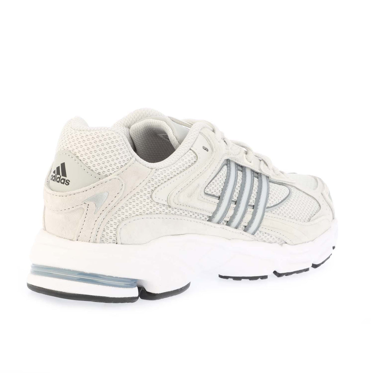 adidas Originals lace-up trainers, off-white upper with light blue stripe detail and heel tab