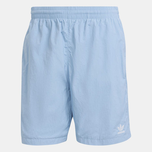 Light blue adidas Originals woven shorts with elastic waistband and side seam