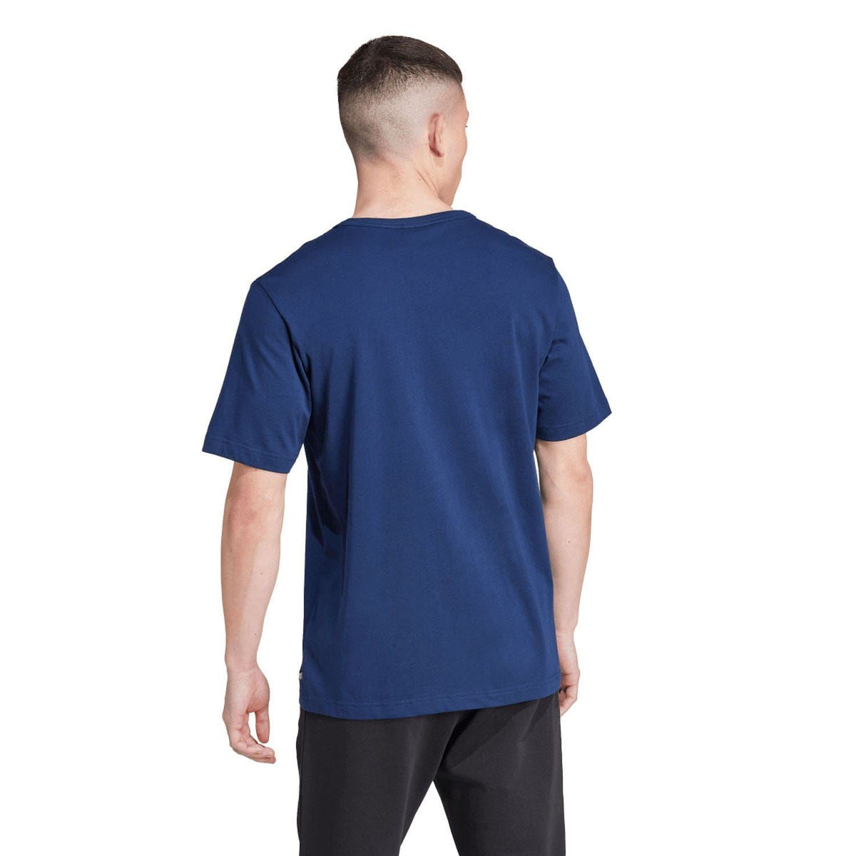 Indigo adidas Originals graphic T-shirt with plain back and crew neck