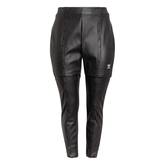 Black adidas Originals slim-fit legging pant with side snap detailing and trefoil logo