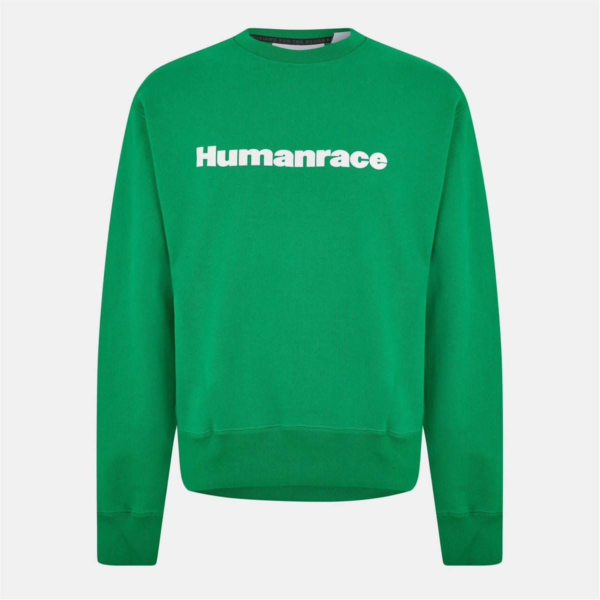 adidas Originals Basics crew neck sweatshirt, green, long sleeves, Humanrace logo