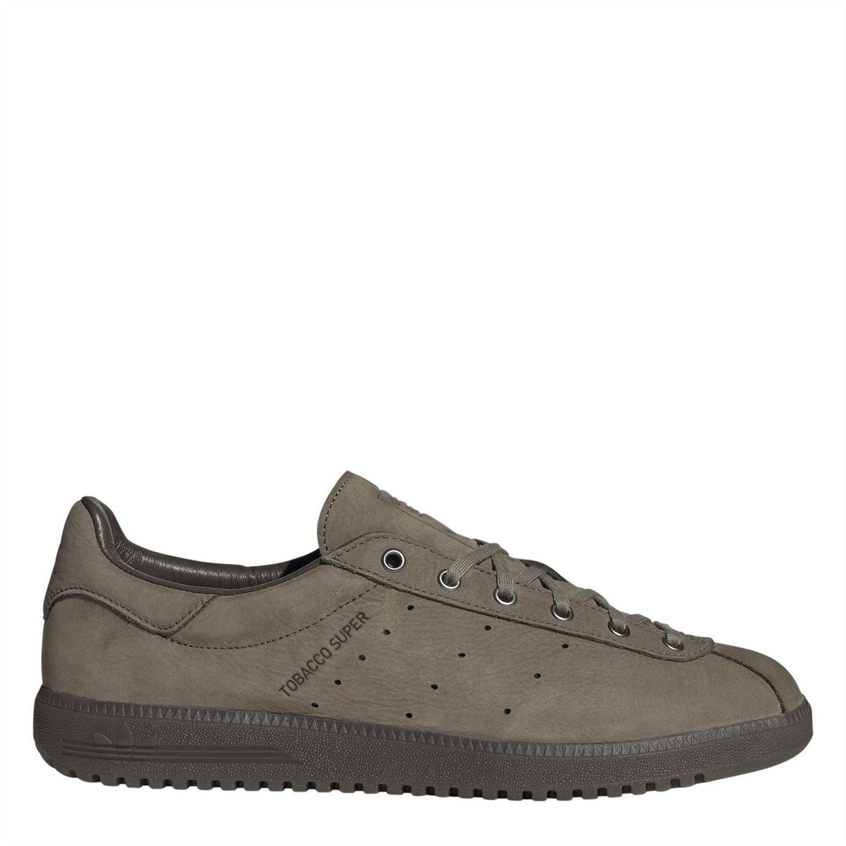 Low-top canvas sneakers in dark brown with lace-up closure and perforated toe panel