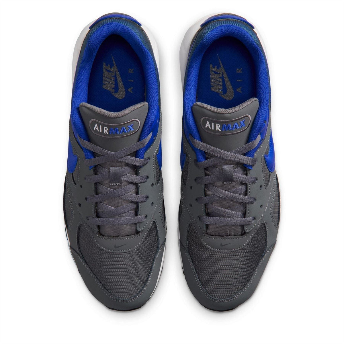 Nike Air Max Ivo trainers, dark grey upper with blue collar and gray laces