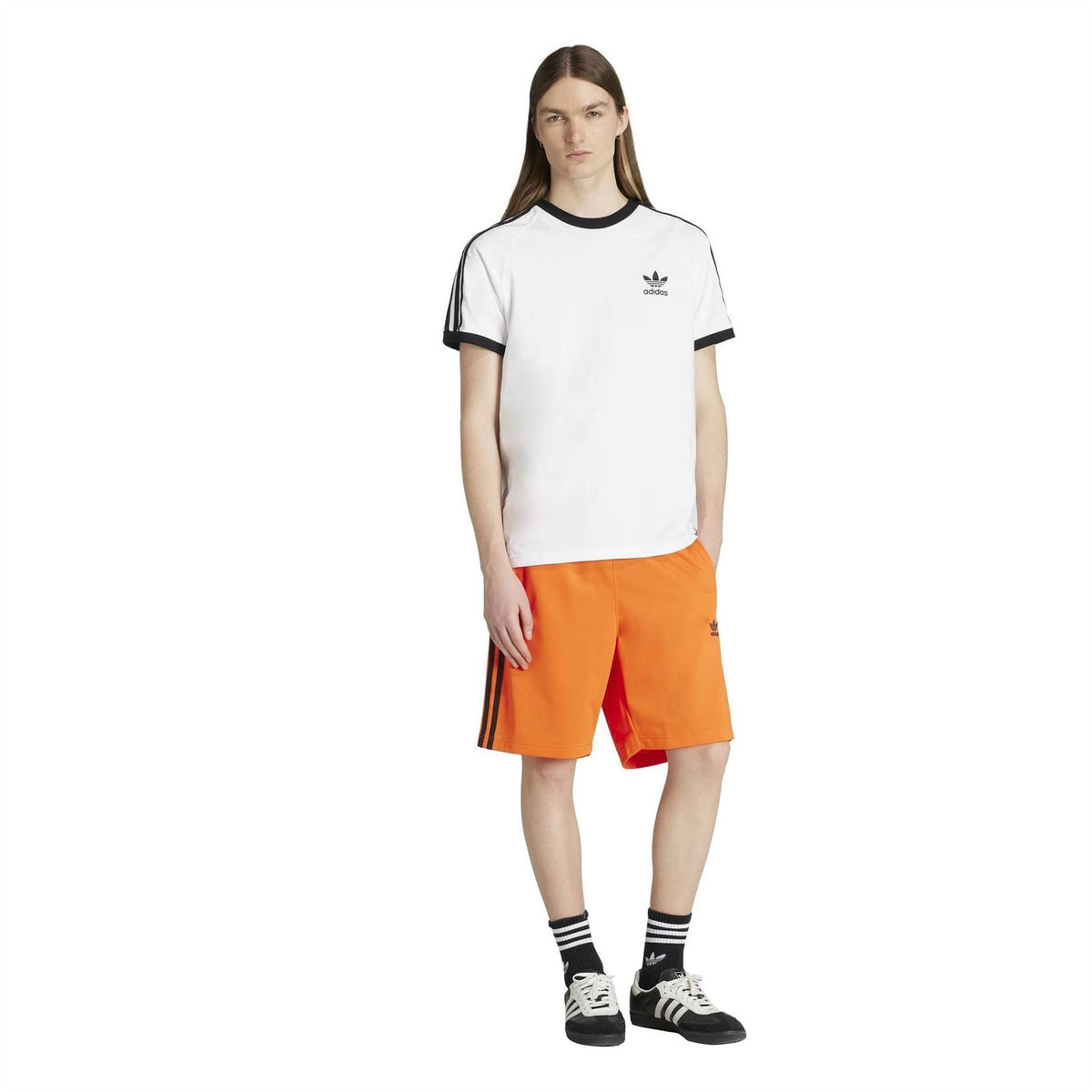 adidas Originals Adicolor Firebird Shorts in vibrant color with bold flame design and comfortable elastic waistband, casual athletic wear