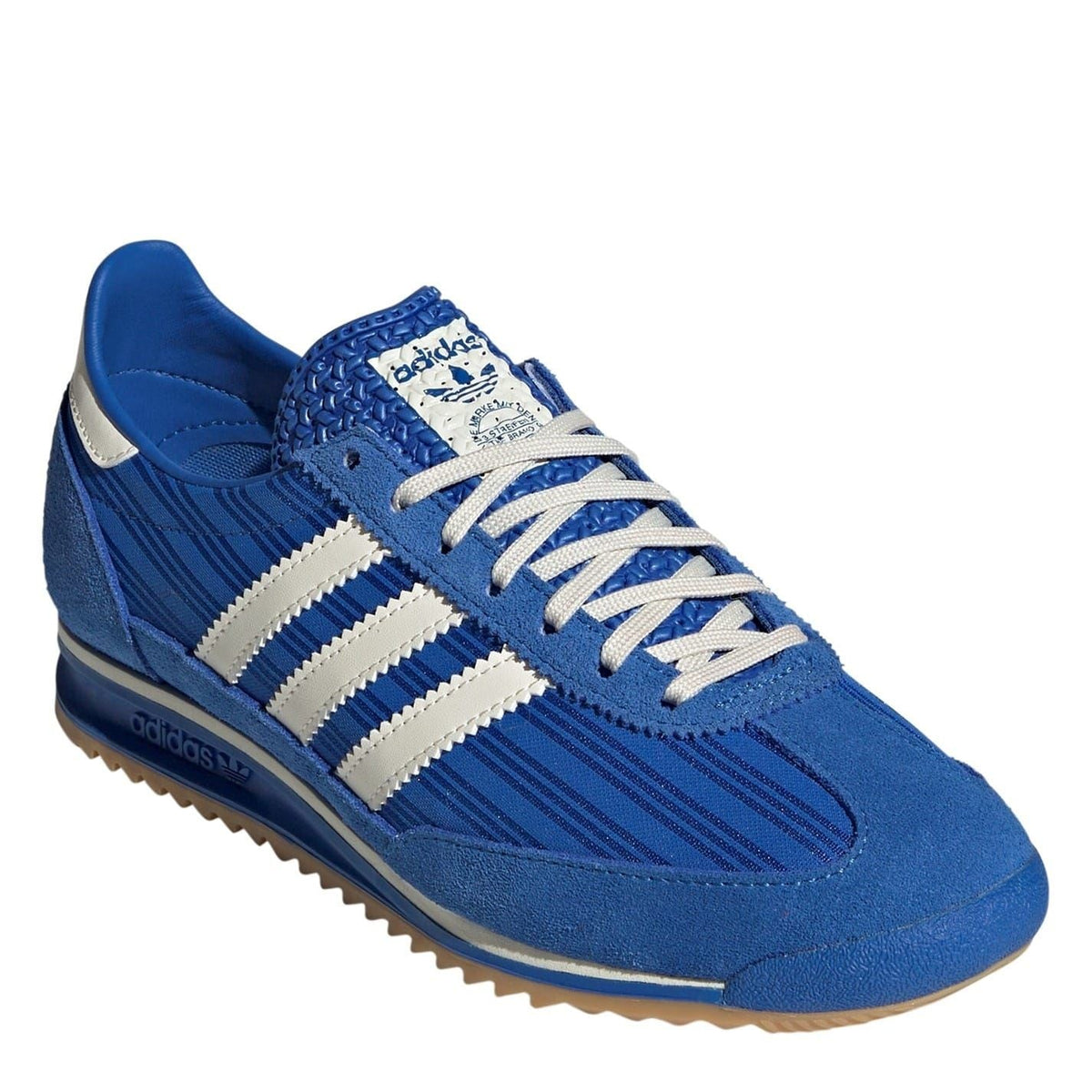 adidas Originals Sl72 shoes in white with classic design, featuring lace-up closure and retro athletic style.