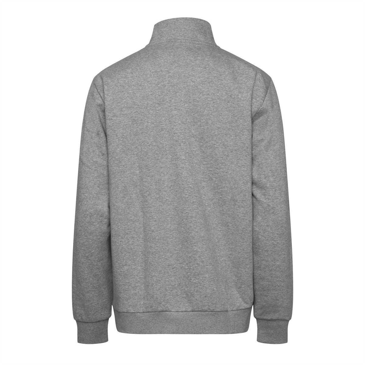adidas Originals Trefoil essentials grey heather 1/4 zip sweatshirt, back view