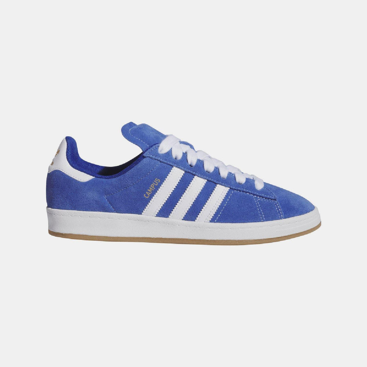 adidas Originals Campus ADV trainers in white with black accents, showcasing the classic sneaker design and textured rubber sole