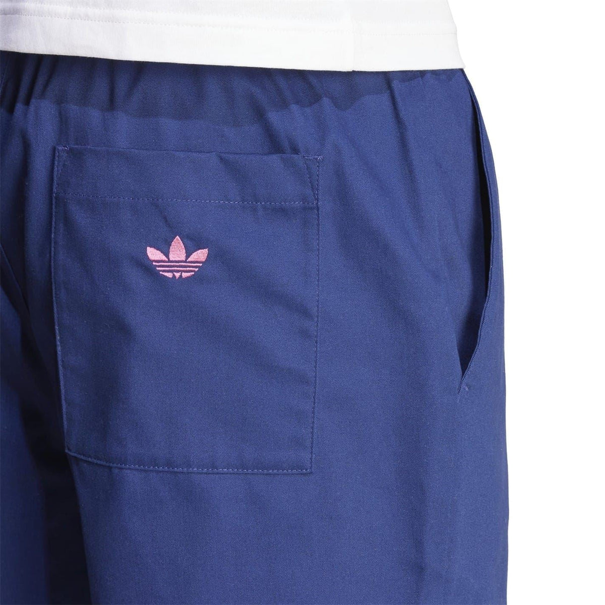 adidas Originals Leisure League Groundskeeper Shorts in black, showing relaxed fit and side pockets, made for casual wear