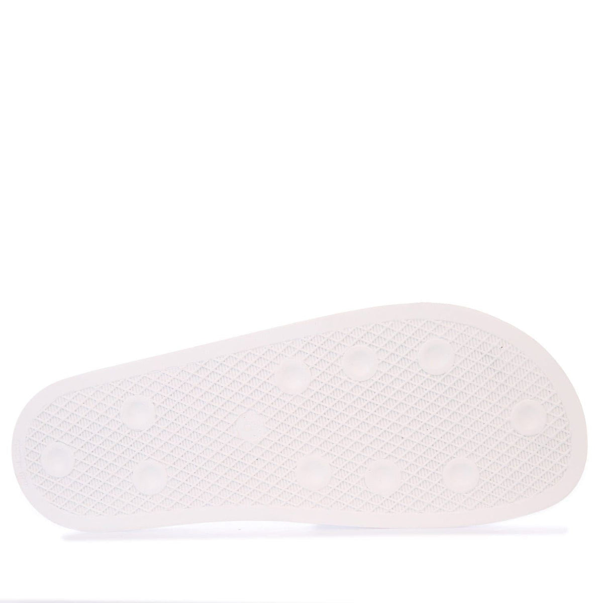 Adidas slide sandal outsole, textured white rubber tread