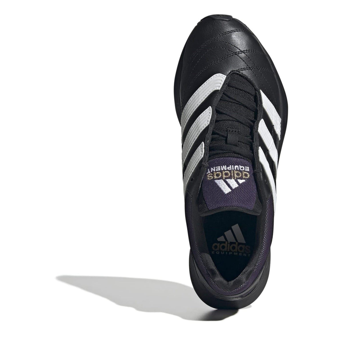 adidas Originals EQT Predator sneakers, black with white stripes and visible tongue logo
