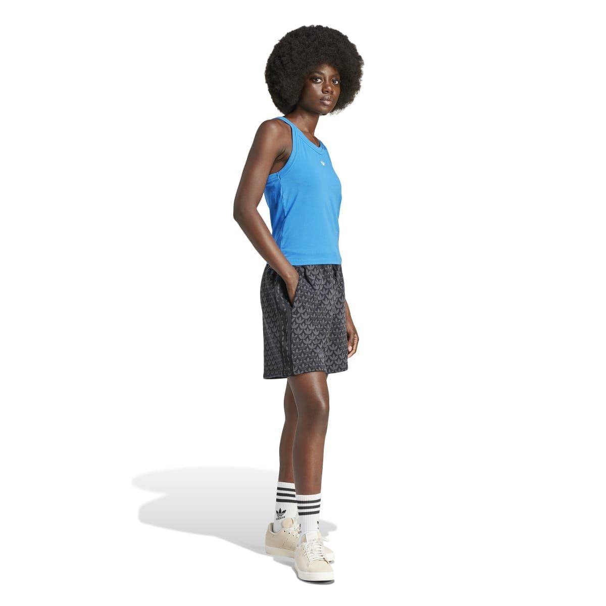 Blue adidas Originals sleeveless tank top, side view